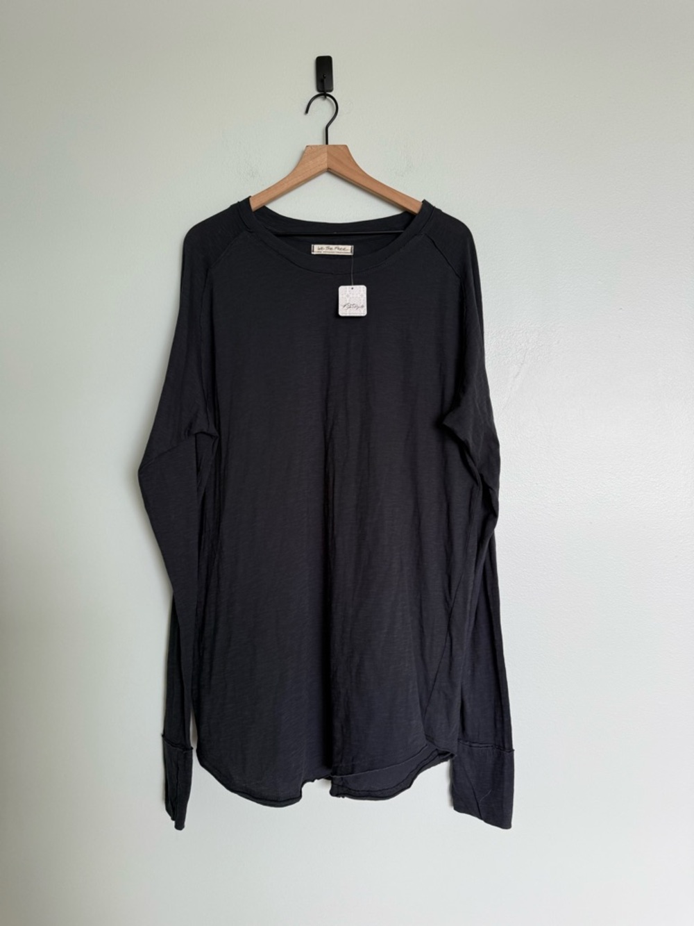 Free People We The Free Arden Striped Cotton Tee in Black - Picture 5 of 9